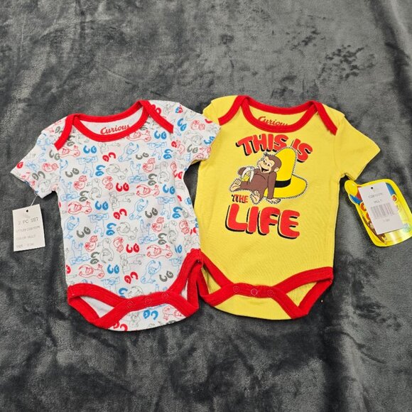 Curious George 2-Pack Bodysuits | “This Is the Life” | Various Sizes | NWT - Picture 1 of 7